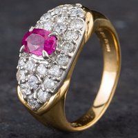 Pre-Owned 18ct Yellow Gold 1.07ct Ruby and 1.09ct Brilliant Cut Diamond Fancy Ring 4335061