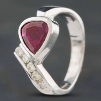 Pre-Owned 9ct White Gold Ruby and Diamond Dress Ring 43351000