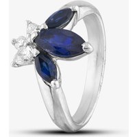 Pre-Owned Platinum 1.89ct Sapphire and 0.30ct Diamond Abstract Dress Ring 43351038