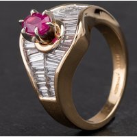 Pre-Owned 14ct Yellow Gold Ruby and Diamond Dress Ring 4335190