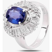 Pre-Owned Platinum 2.35ct Sapphire and 1.08ct Diamond Halo Ring 4336023