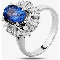 Pre-Owned Platinum 2.95ct Sapphire and 0.50ct Diamond Cluster Ring 4336046