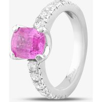 Pre-Owned 14ct White Gold Pink Sapphire and Brilliant Cut Diamond Dress Ring 43361020