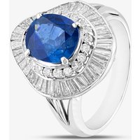 Pre-Owned Platinum 3.26ct Sapphire and 1.77ct Diamond Oval Ballerina Cluster Ring 43361133