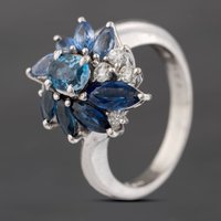 Pre-Owned Platinum Multi Stone and 0.23ct Diamond Fancy Cluster Ring 43361171