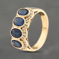 Pre-Owned 14ct Yellow Gold Sapphire and 0.25ct Diamond Multi Cluster Ring 43361178