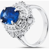 Pre-Owned Platinum 3.28ct Sapphire and 1.00ct Diamond Oval Cluster Ring 43361200