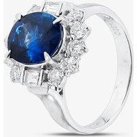 Pre-Owned Platinum 2.90ct Sapphire and 2.90ct Diamond Cluster Ring 43361203