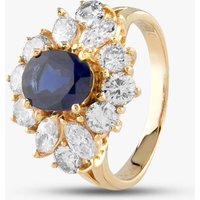 Pre-Owned 18ct Yellow Gold 1.46ct Sapphire and 1.80ct Diamond Cluster Ring 433615632