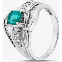Pre-Owned Platinum 1.12ct Emerald and 0.75ct Diamond Fancy Cluster Ring 43371077