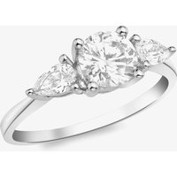 9ct White Gold Three Stone Crystal Ring (M) 5.84.7691 M