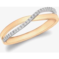 9ct Rose Gold Crystal Crossover Ring (M) 5.84.9419 M