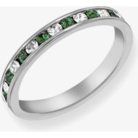 Sterling Silver Green and White Crystal Eternity Ring 8.80.0621 O