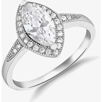 Sterling Silver Crystal Navette Cluster Ring 8.84.8779 M