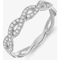 Sterling Silver Crystal Crossover Ring 8.84.8819 N