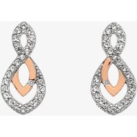 Hot Diamonds Silver and Rose Gold Plated Harmony White Topaz Earrings DE608