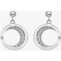 Hot Diamonds Celestial Sterling Silver White Topaz Moon Dropper Earrings DE687