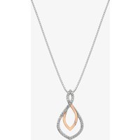Hot Diamonds Silver and Rose Gold Plated Harmony White Topaz Pendant DP734