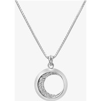 Hot Diamonds Celestial Sterling Silver White Topaz Large Moon Pendant Necklace DP860
