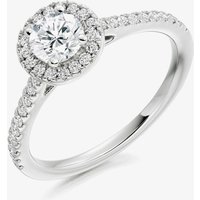 Platinum Diamond-Shoulder Halo Engagement Ring (M) ENG3753