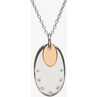 House Of Lor Silver Cubic Zirconia Oval Rose Gold Plated Pendant H-40020