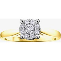 9ct Yellow Gold 0.30ct Diamond Round Cluster Ring 1903/30-9 O