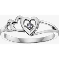 9ct White Gold Diamond Triple Open Heart Ring CH406WG-10 L