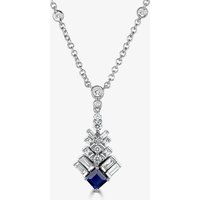18ct White Gold Jazz Diamond and Sapphire 1.23ct Necklace LG201/NA(BS)