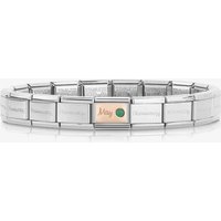 Product photograph of Nomination Classic Rose Gold Amp Silver May Emerald Bracelet 430508 05 from The Jewel Hut