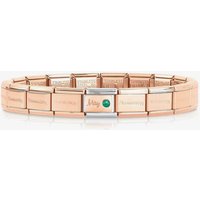 Product photograph of Nomination Classic Rose Gold May Emerald Bracelet 430508 05 from The Jewel Hut