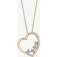 9ct Two Colour Gold 0.02ct Diamond Open Heart Necklace P4218YW/02C-10