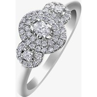 9ct White Gold 0.33ct Diamond Triple Cluster Ring 30807WG/33-10 L