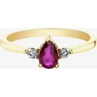 9ct Yellow Gold Ruby 0.08ct Diamond Ring 31036/58-9 O