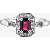 9ct White Gold Ruby 0.08ct Diamond Ring 4376WG-10 N