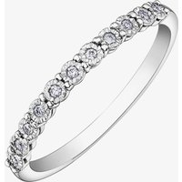 9ct White Gold 0.05ct Diamond Half Eternity Ring 50L67WG/05-10 9W M