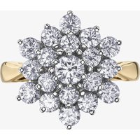 9ct Yellow Gold 2.00ct Diamond Flower Ring 51H44/200-10 O