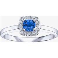 9ct White Gold Sapphire 0.07ct Diamond Ring 51Y61WG-10 N (SAP)