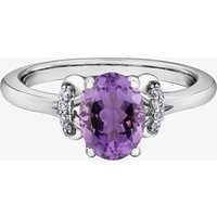 9ct White Gold Amethyst 0.40ct Diamond Ring 52D71WG-10 Q