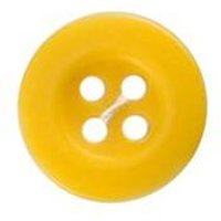 Milward Buttons - Size 12mm, 4 Hole, Yellow, Pack of 5