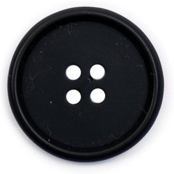 Milward Buttons - Size 25Mm, 4 Hole, Black, Pack Of 2