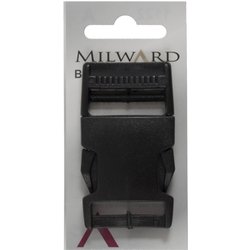 Milward Buttons - Size 25Mm, Plastic Clip, Black