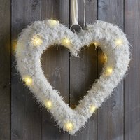 , LED White Feather Effect Heart , LED White Feather Effect Heart