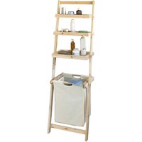 SoBuy Bathroom Shelf Bathroom Laundry Basket - Beige