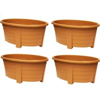 Terracotta Colour Oval Planter - Orange / 4