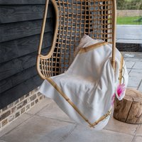 Bamboo Border Blanket - Brown