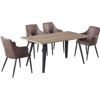 Zarah Rocco Dining Set with a Table and 4 Chairs - Dark Brown