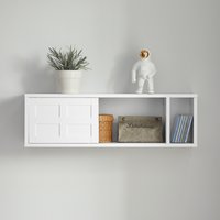 SoBuy Wall Storage Cabinet Unit with Sliding Doors - White