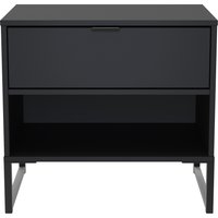 Diego Ready Assembled Double 1 Drawer Bedside Cabinet (Diego) - Black Ash