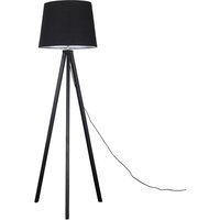 Barbro Black Wood Floor Lamp With Aspen Black Shade - Black