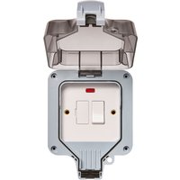 IP66 Outdoor Fused Switch Spur with Neon Indicator - Grey
